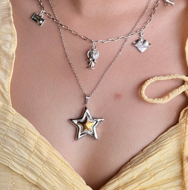 Dhara’s necklace stack