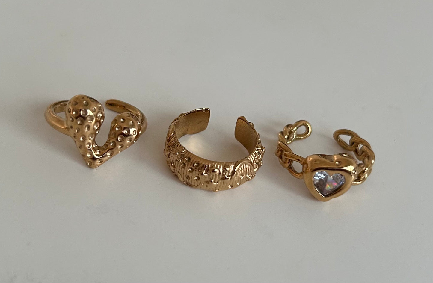 “Amour” ring set- (18k gold plated)