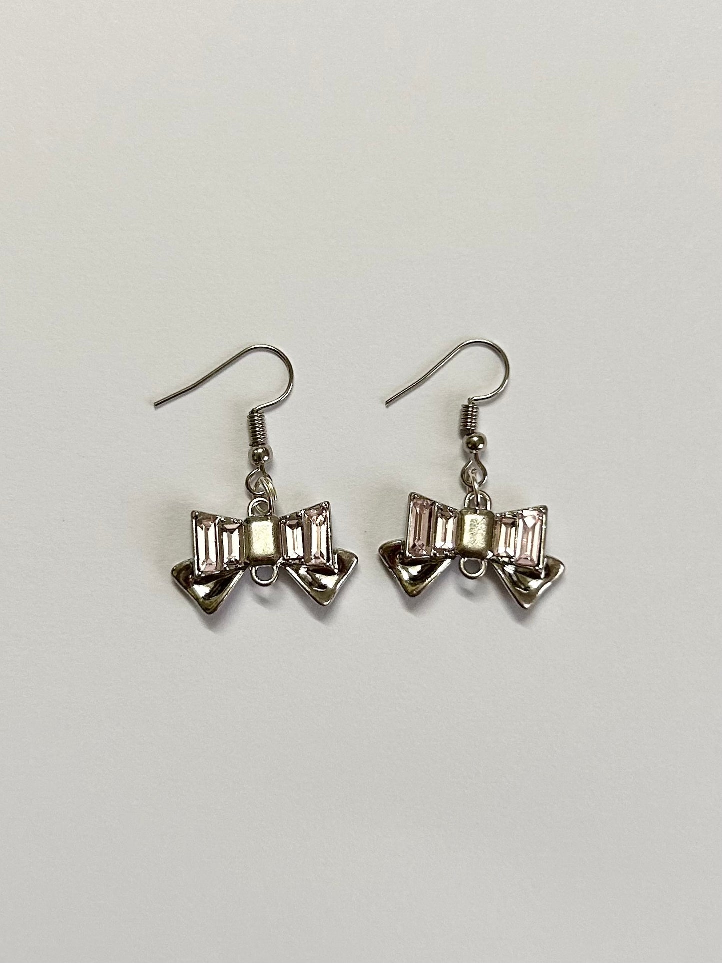 Pink bow earrings
