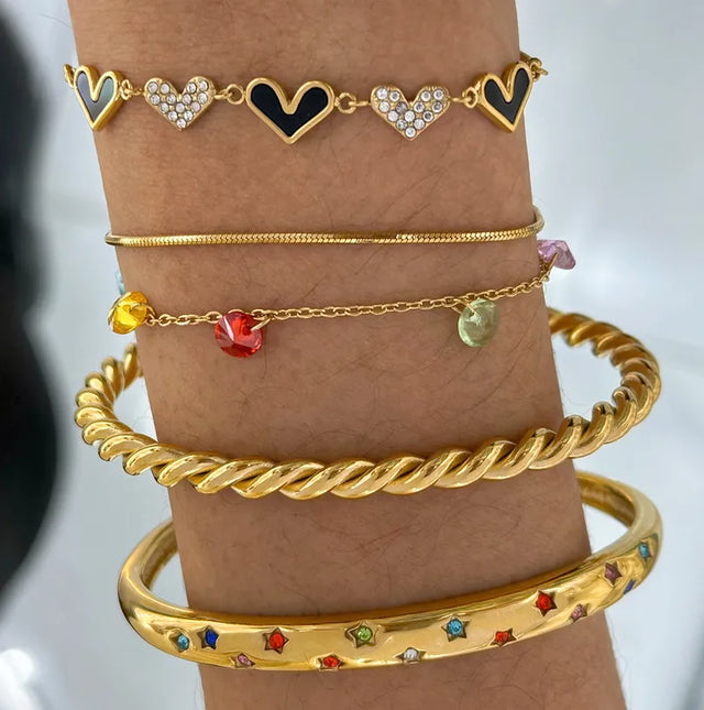 Salena Bracelet Stack (set of 5) PVD 16k gold plated