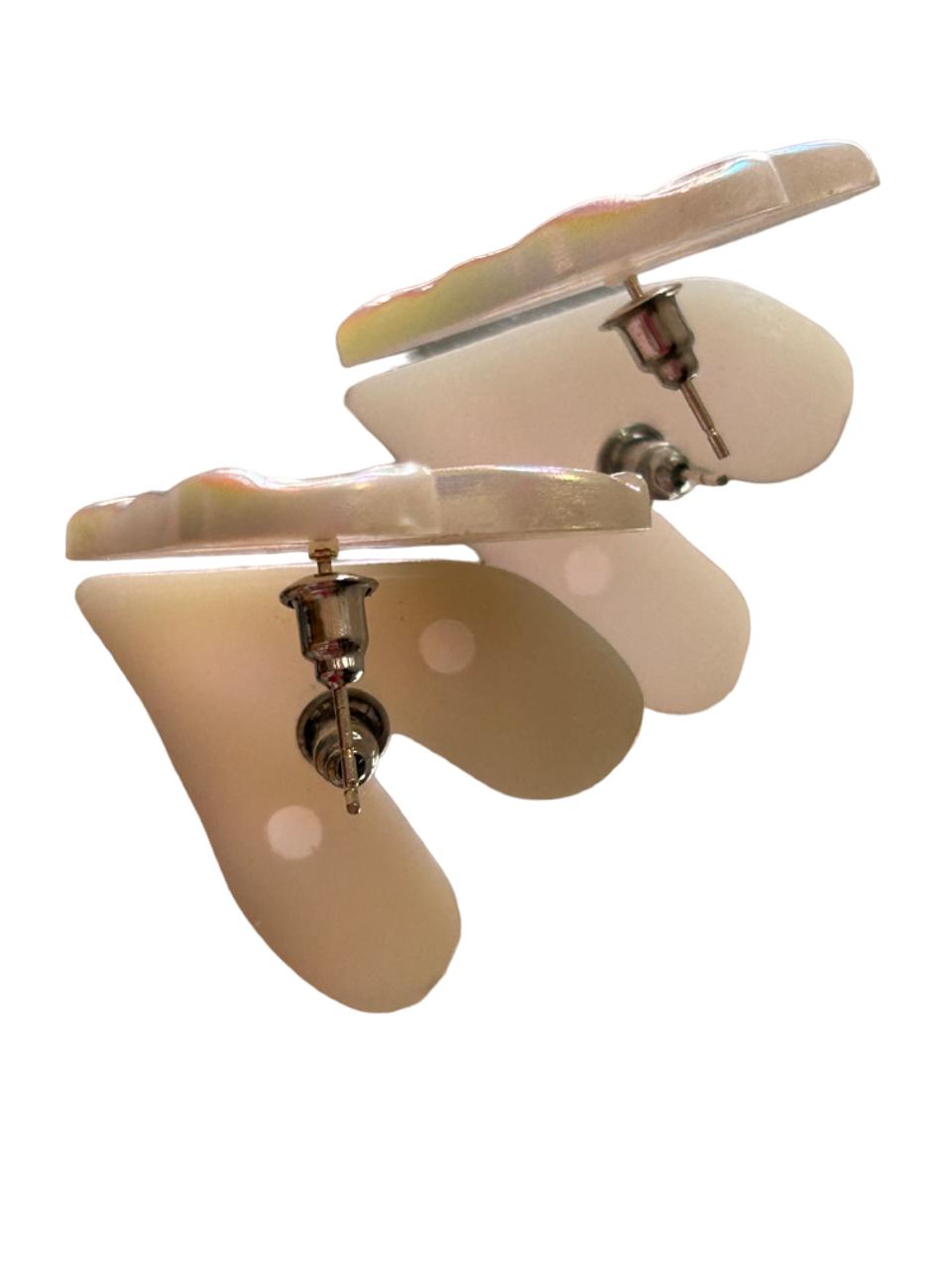 holographic heart earrings