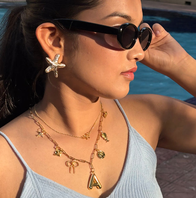 Charm necklace with initial