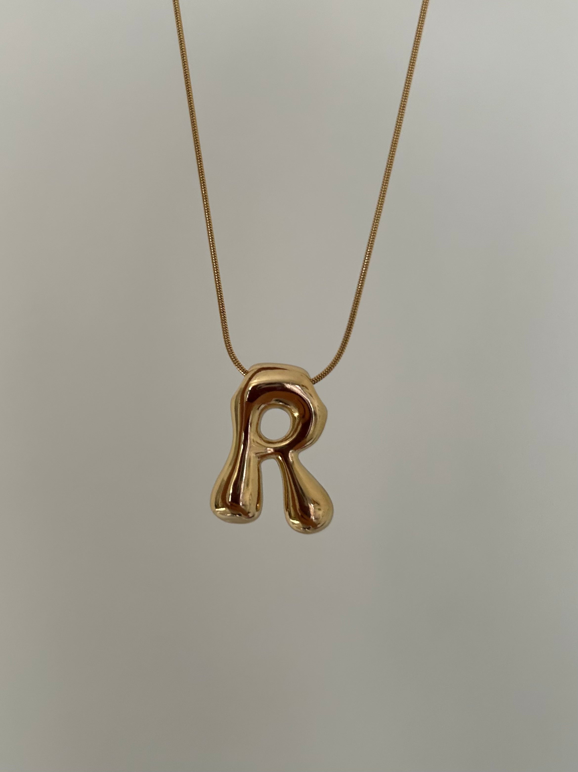 New Bubble Initial Necklace (gold plated)