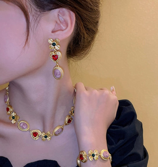 Victorian bracelet & earrings set