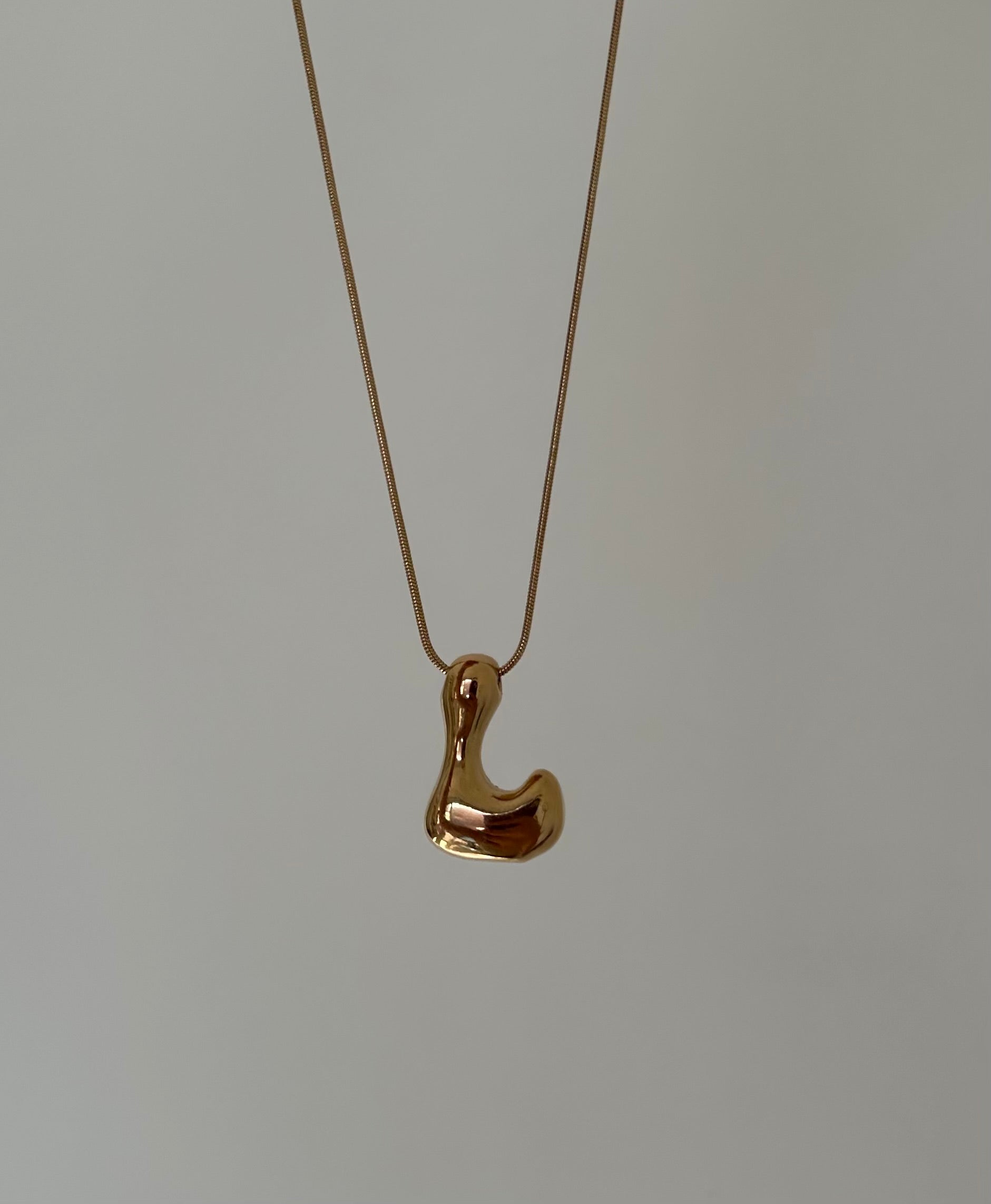 New Bubble Initial Necklace (gold plated)