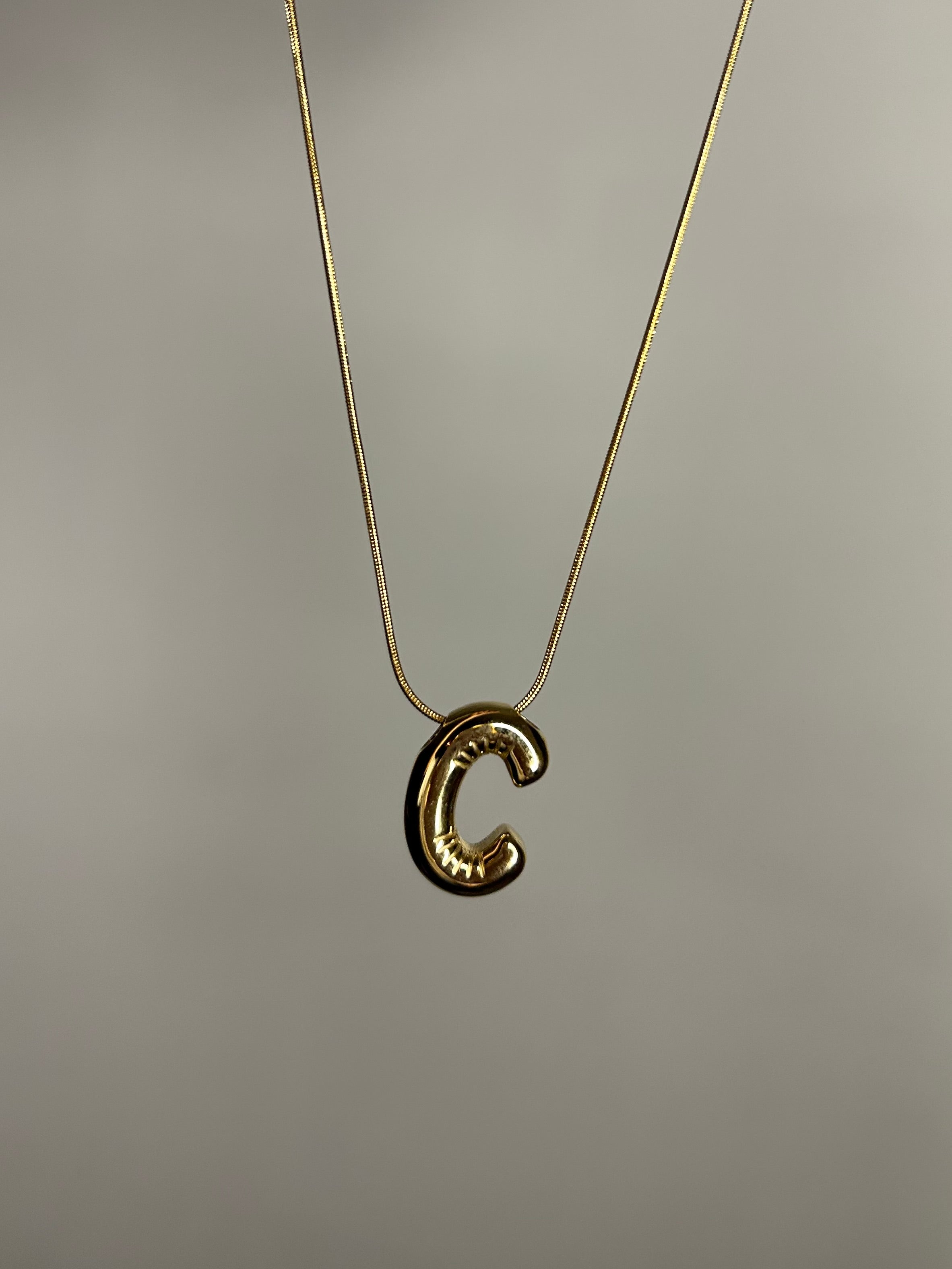Bubble Initial necklace (gold plated)