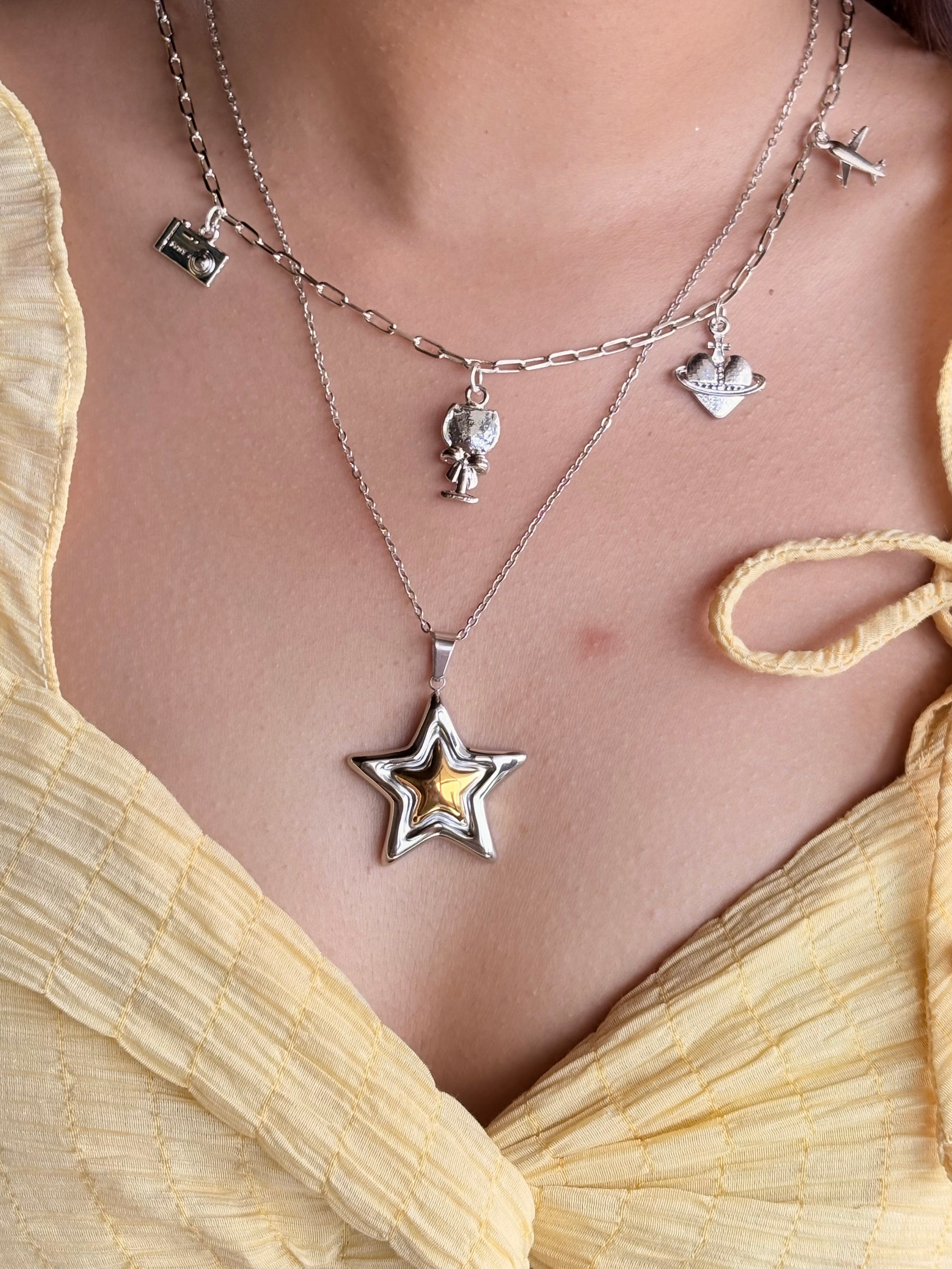 Dhara’s necklace stack