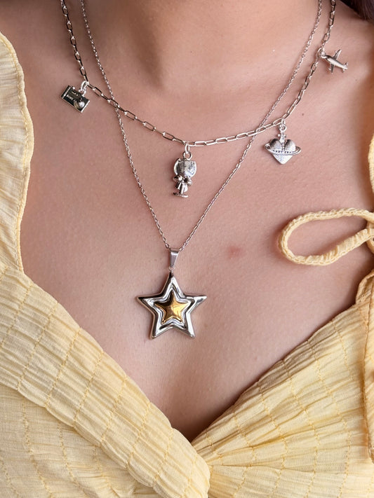 Dhara’s necklace stack