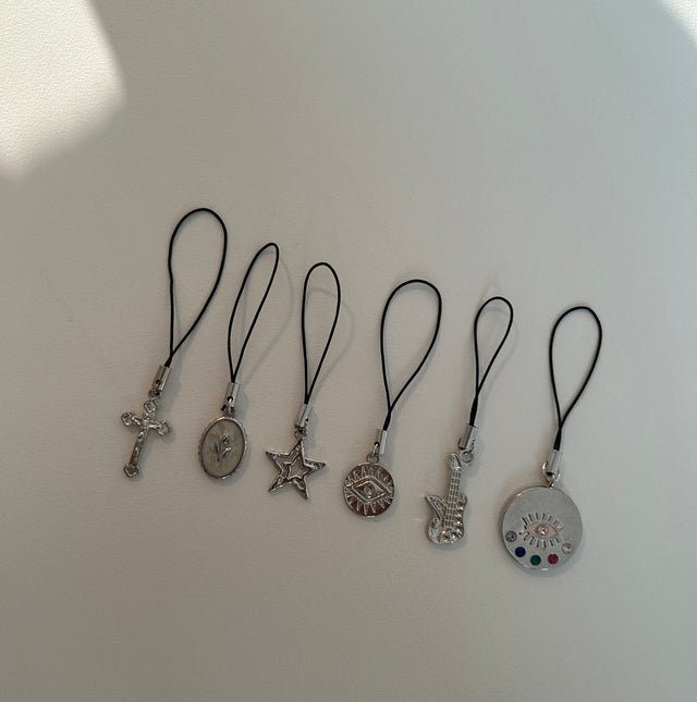 Mini phone charms (silver)