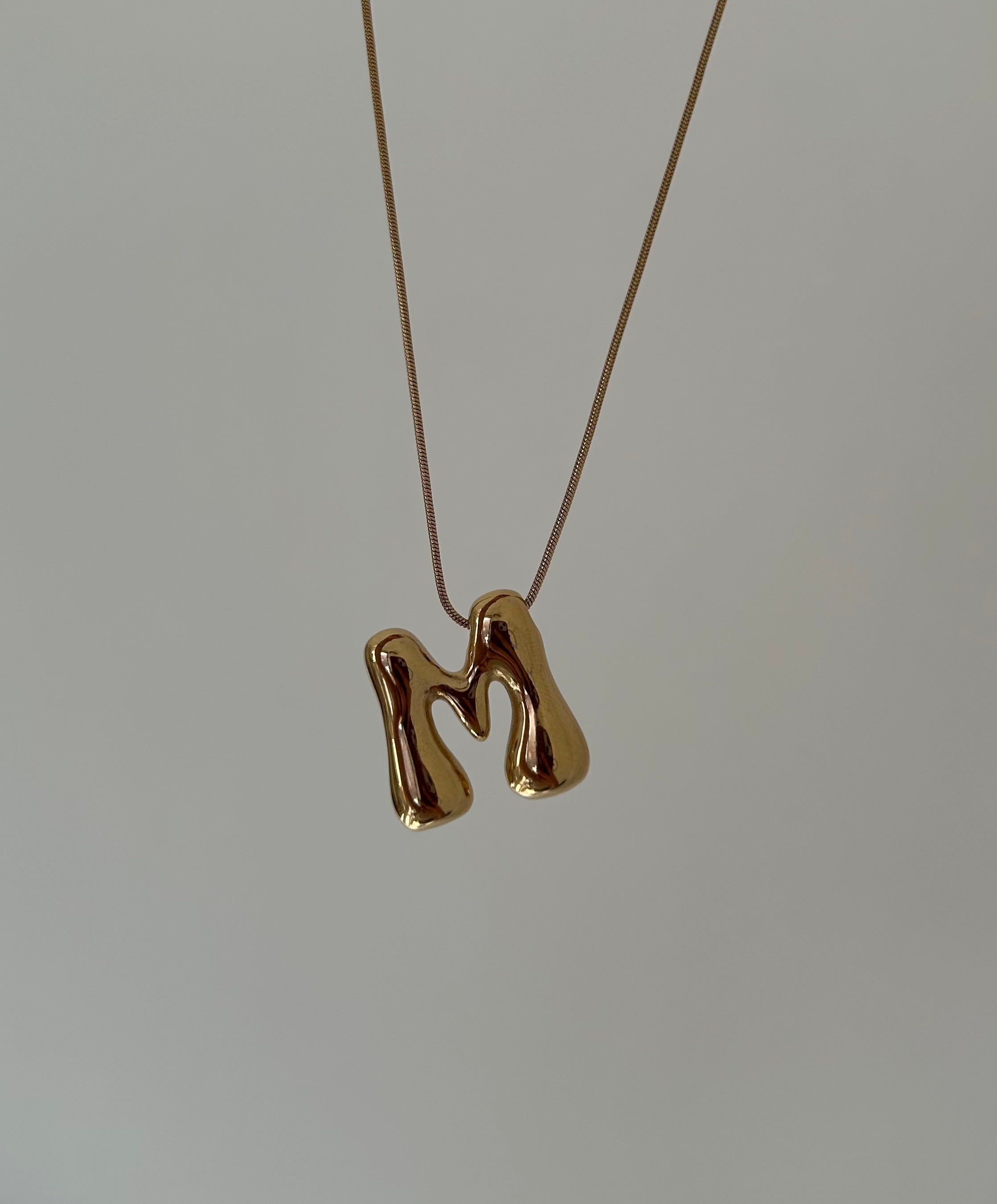 New Bubble Initial Necklace (gold plated)