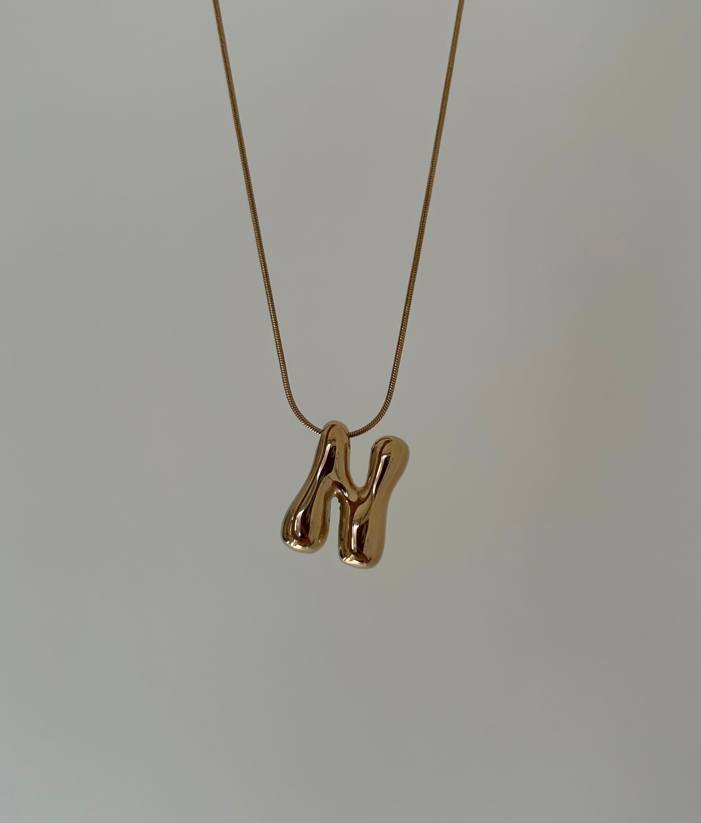 New Bubble Initial Necklace (gold plated)