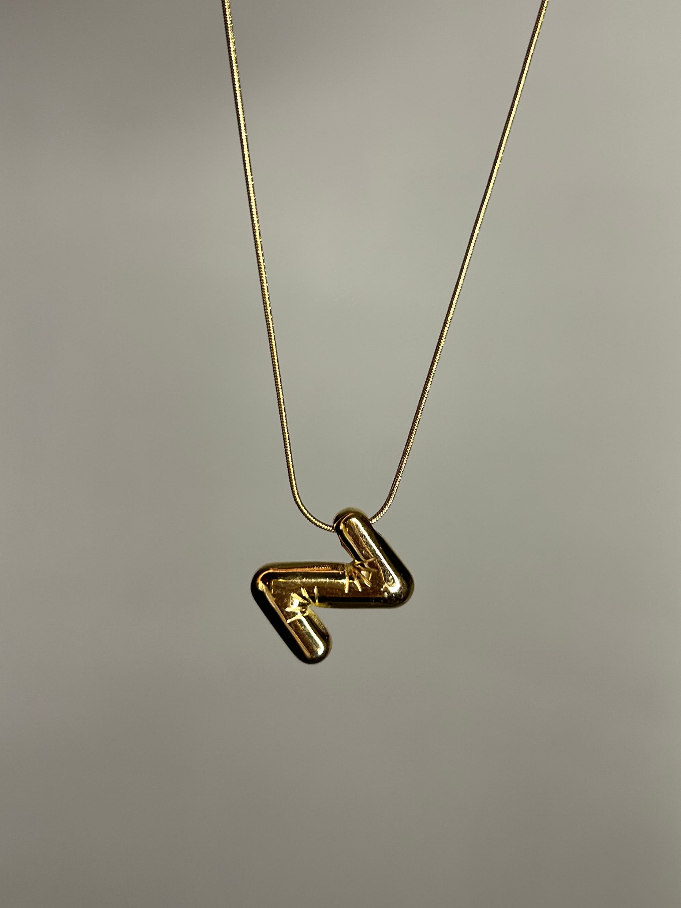 Bubble Initial necklace (gold plated)