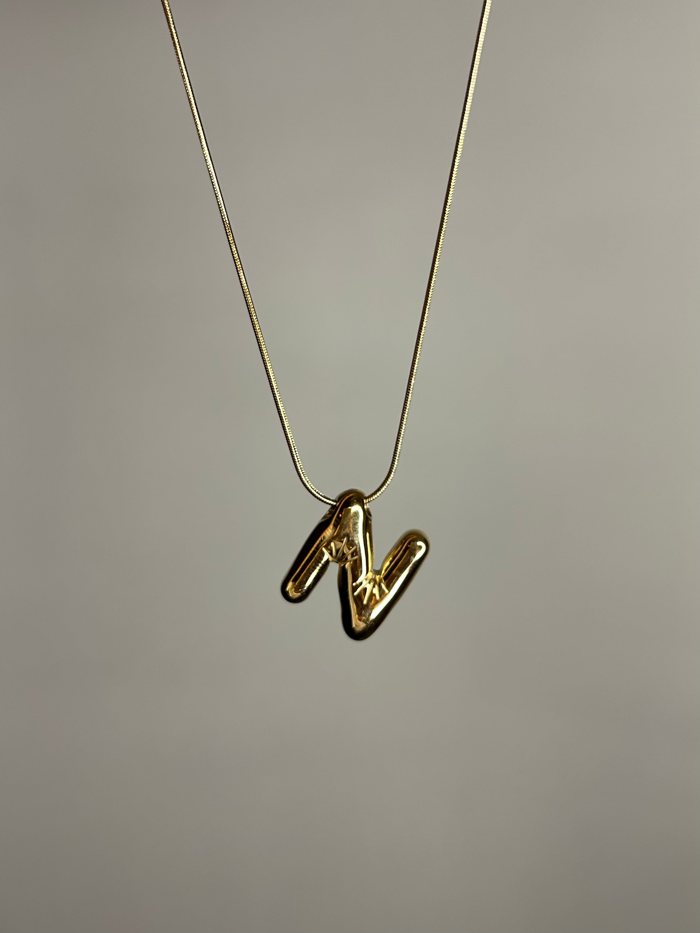 Bubble Initial necklace (gold plated)