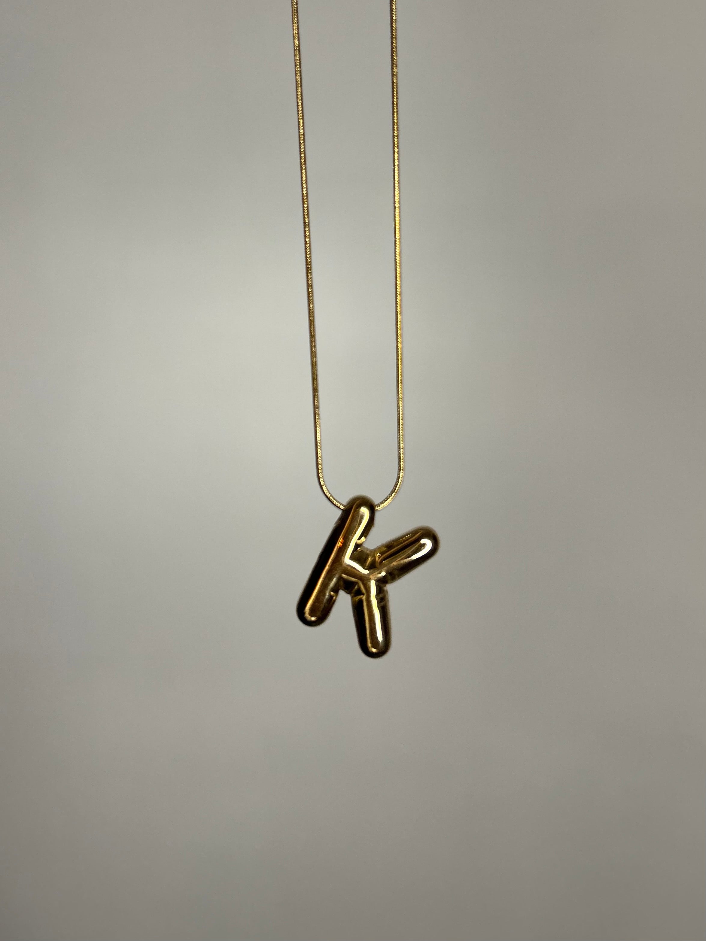 Bubble Initial necklace (gold plated)