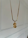 Bubble Letter necklace in snake chain
