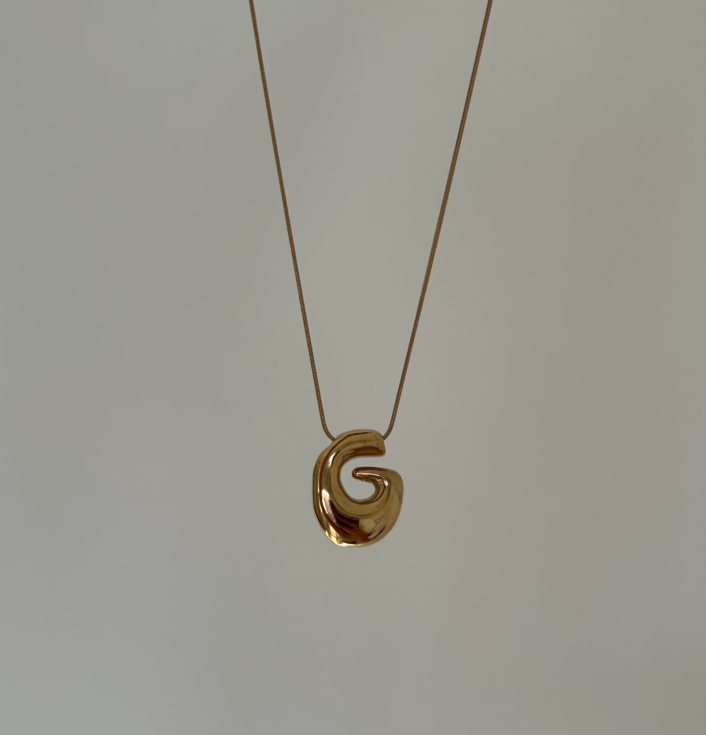 New Bubble Initial Necklace (gold plated)