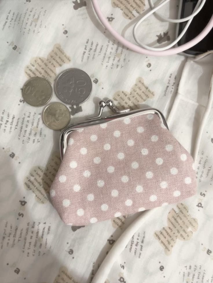 Polka dot coin purse