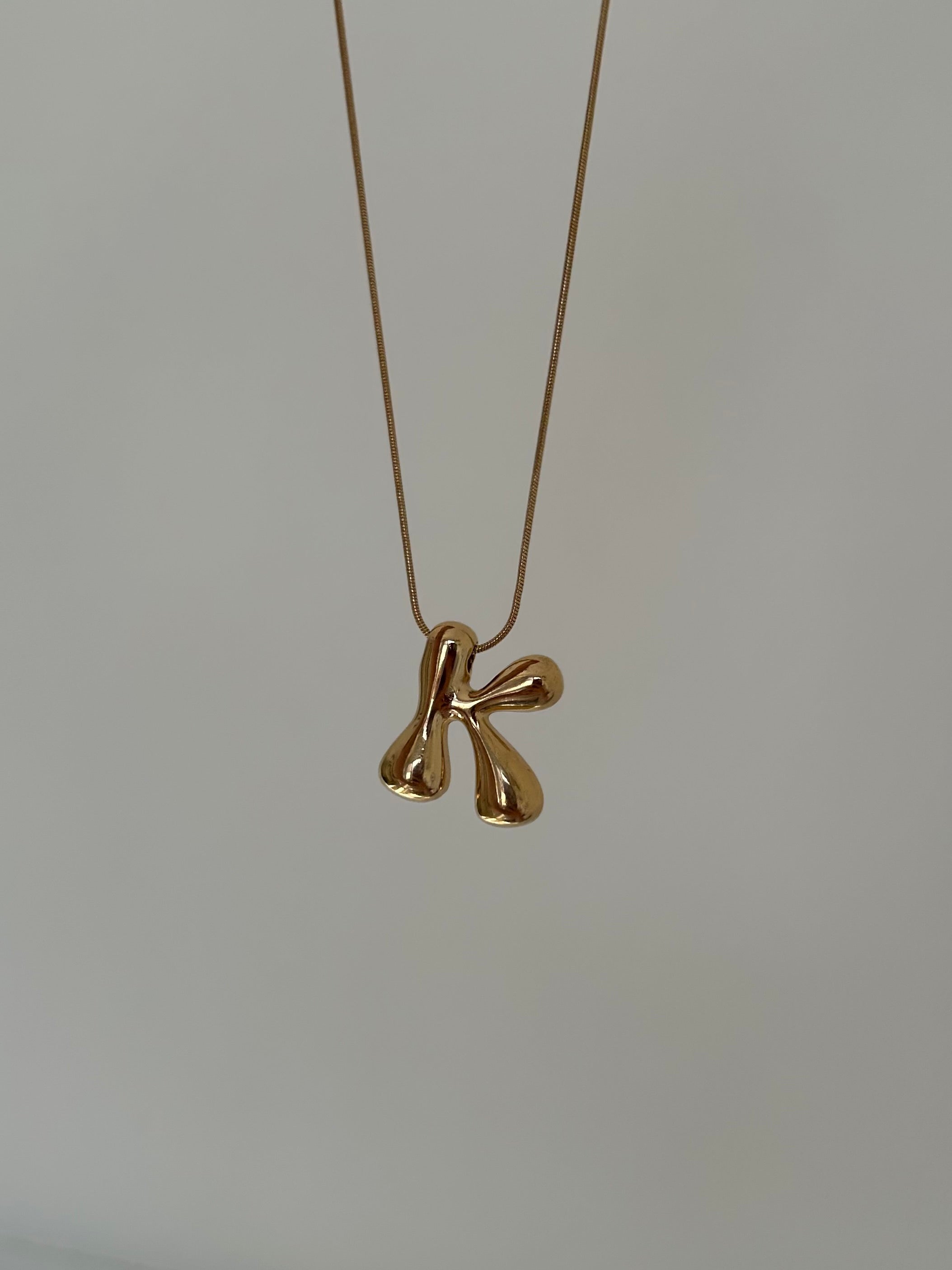New Bubble Initial Necklace (gold plated)