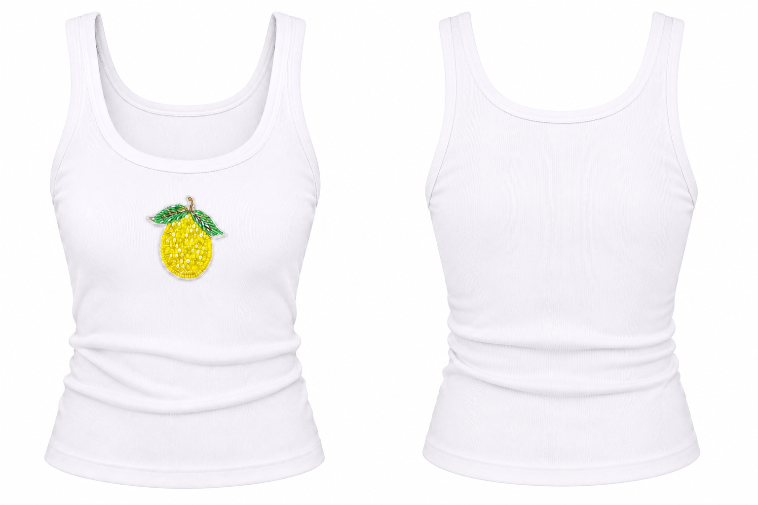 ‘Lemontini’ beaded tank top