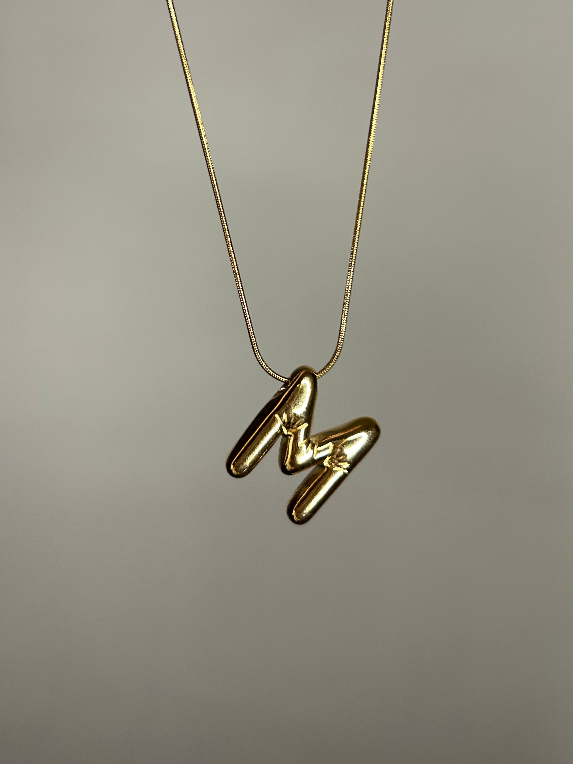 Bubble Initial necklace (gold plated)
