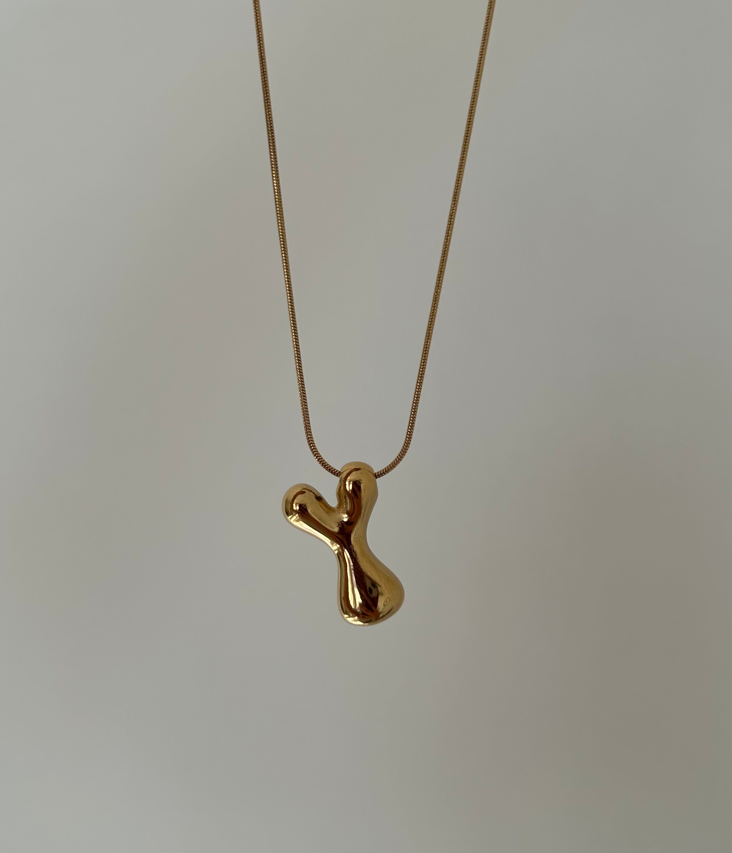 New Bubble Initial Necklace (gold plated)