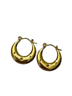 Luna stardust hoops (18k gold plated)