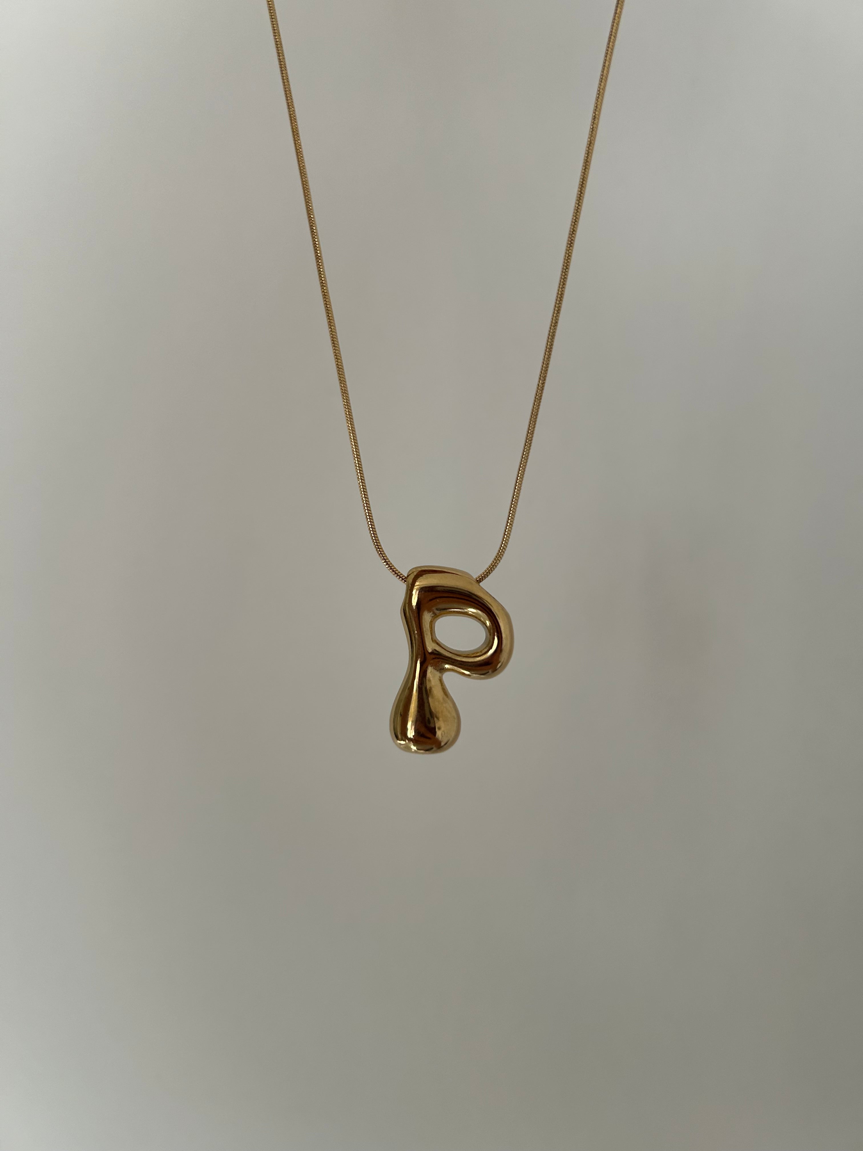 New Bubble Initial Necklace (gold plated)