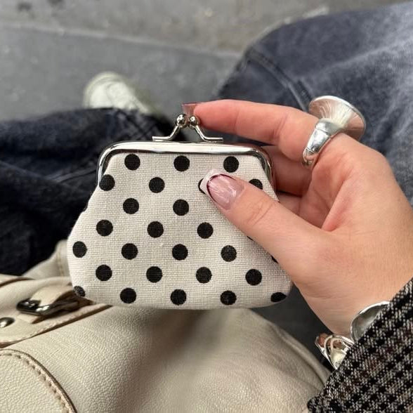 Polka dot coin purse