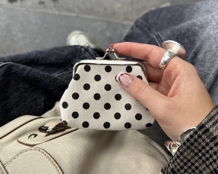 Polka dot coin purse