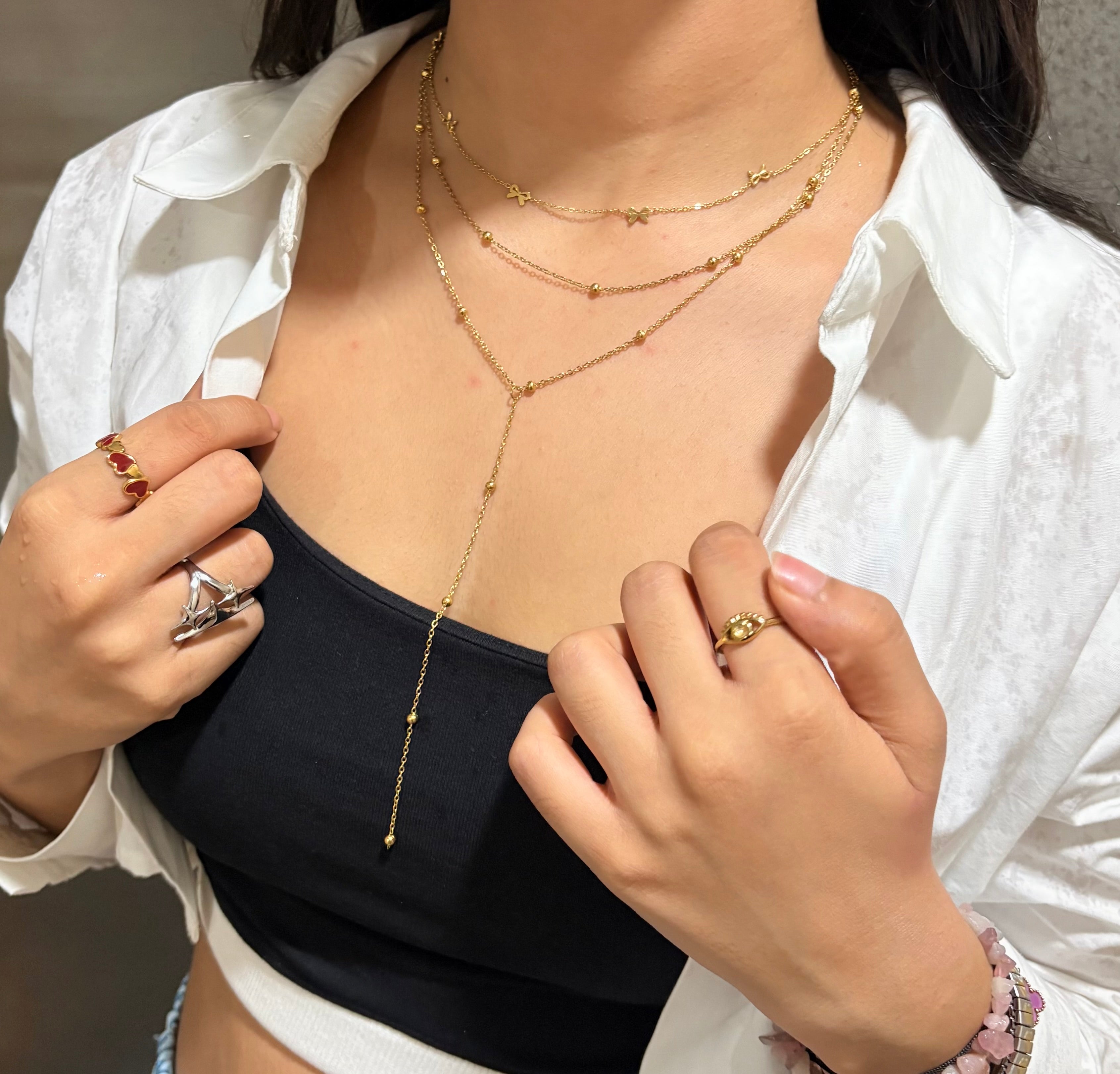 Aarya’s necklace stack