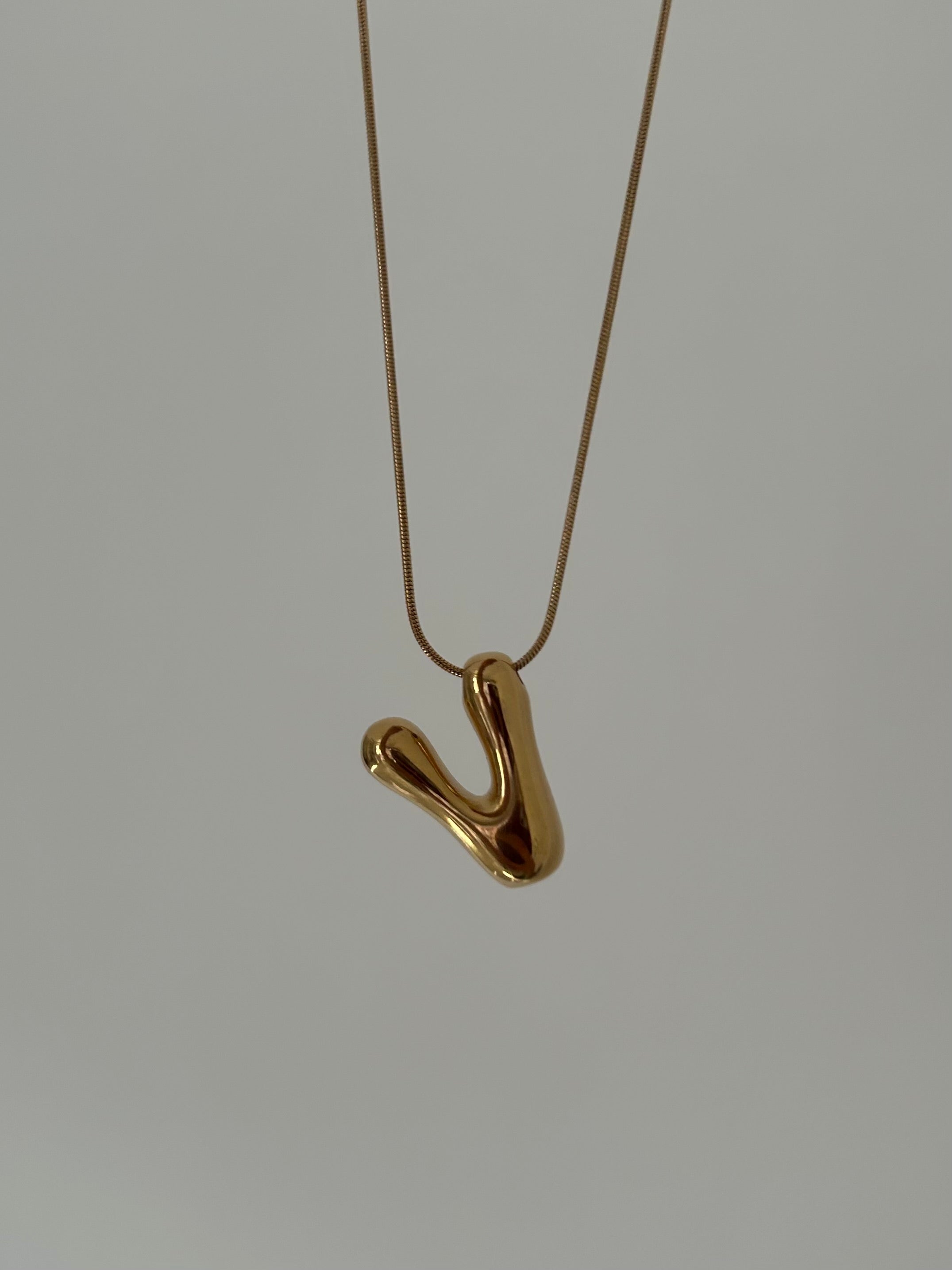 New Bubble Initial Necklace (gold plated)