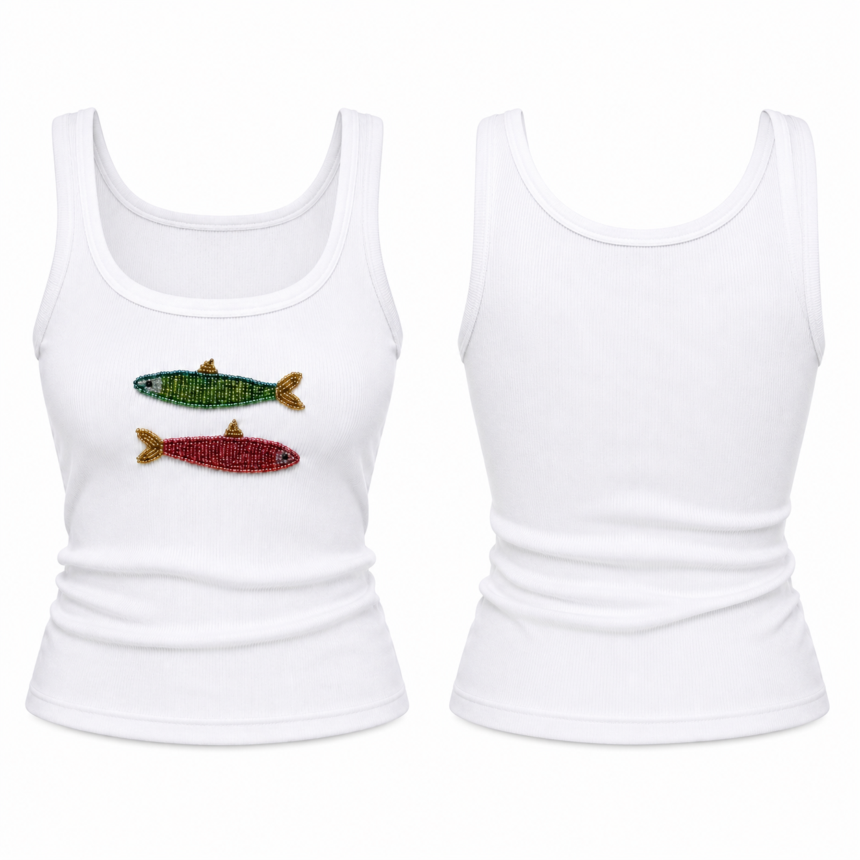 Fishy beaded tank top