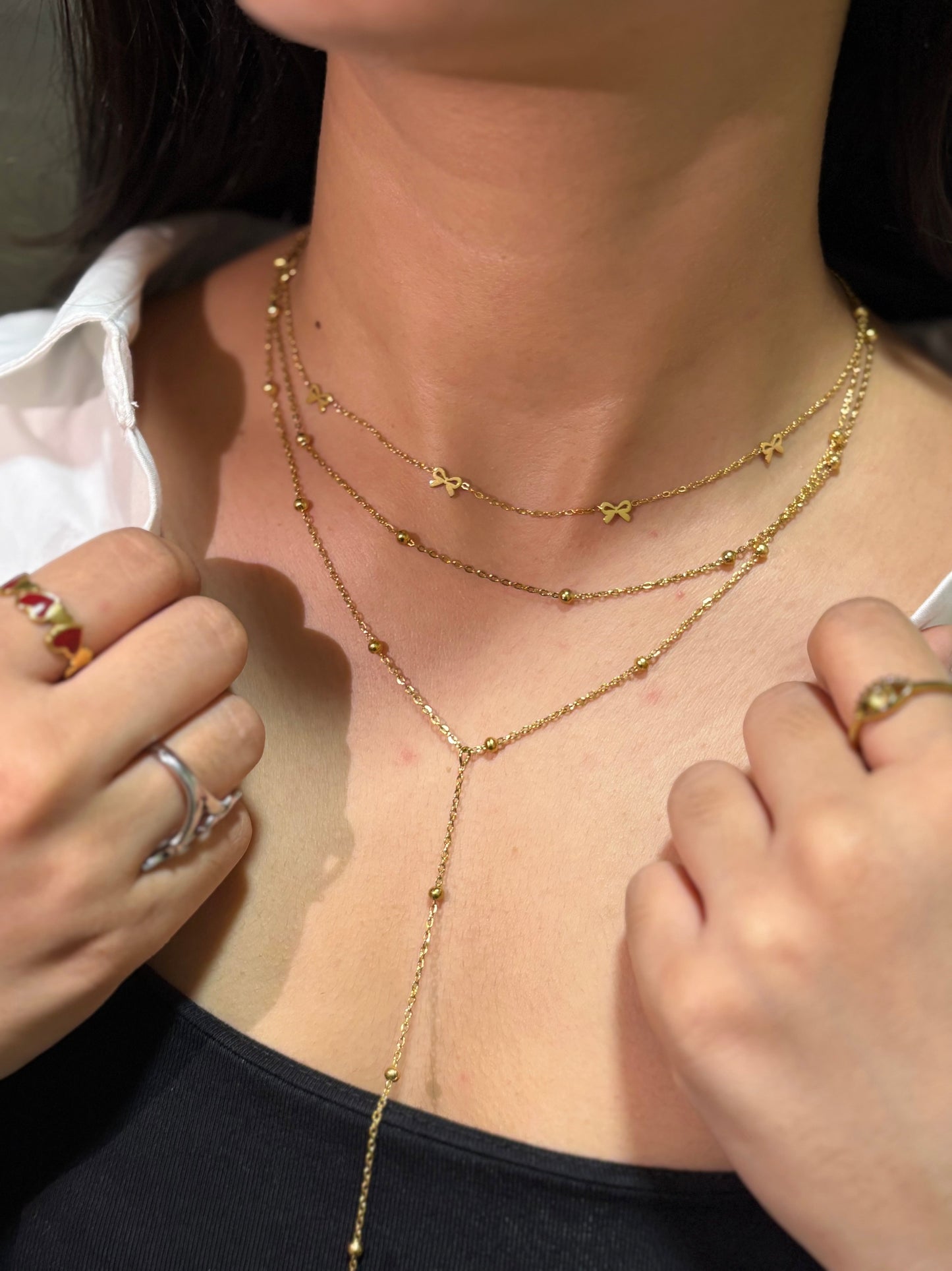 Aarya’s necklace stack