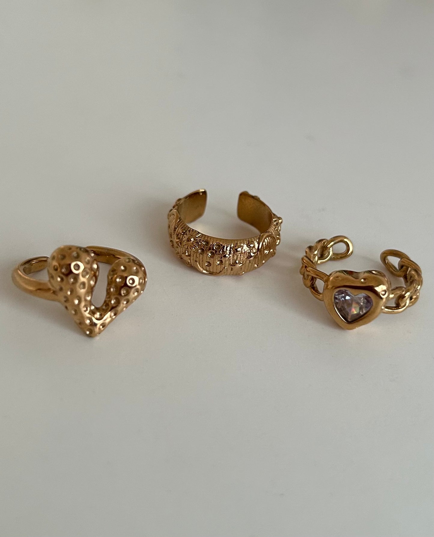 “Amour” ring set- (18k gold plated)
