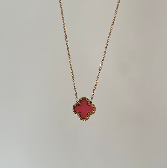 Pink Clover Necklace