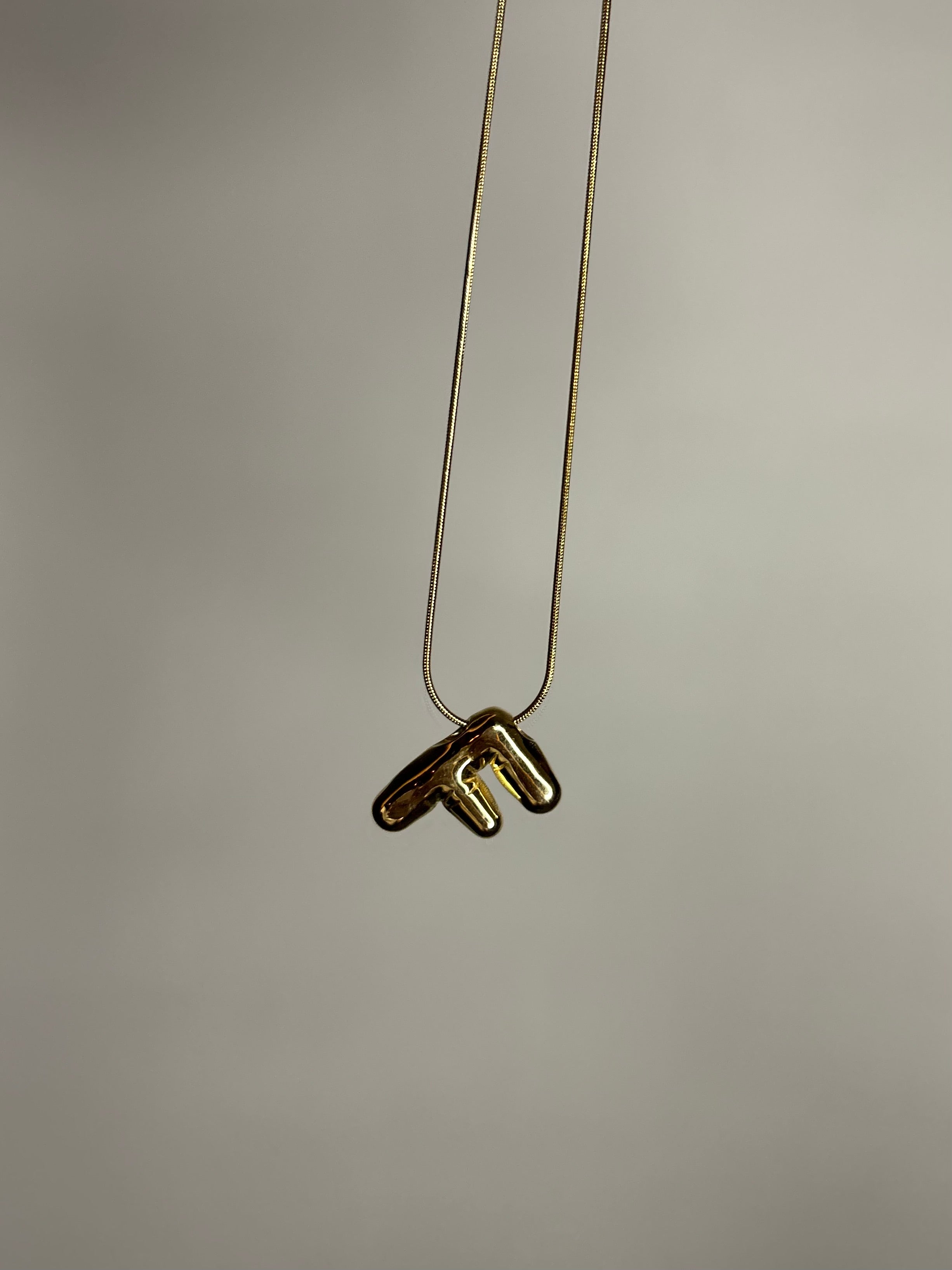 Bubble Initial necklace (gold plated)
