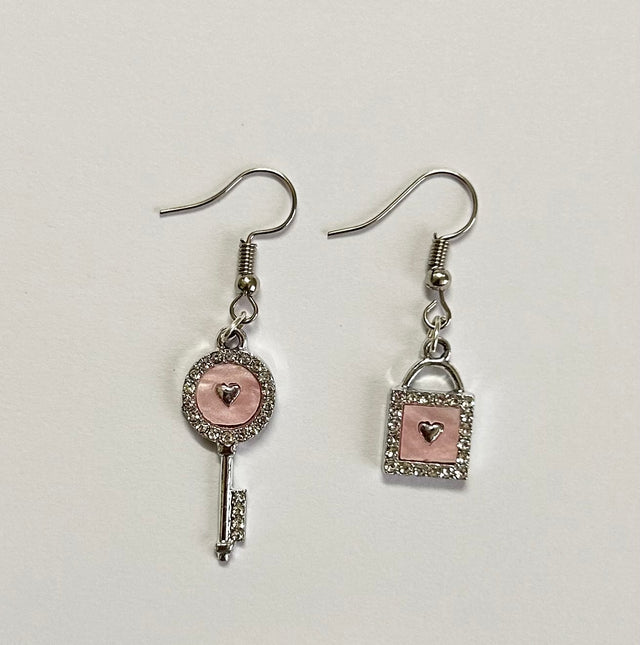 Lock & key earrings