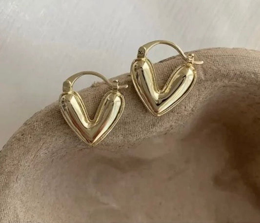 heart earrings- 18k gold plated