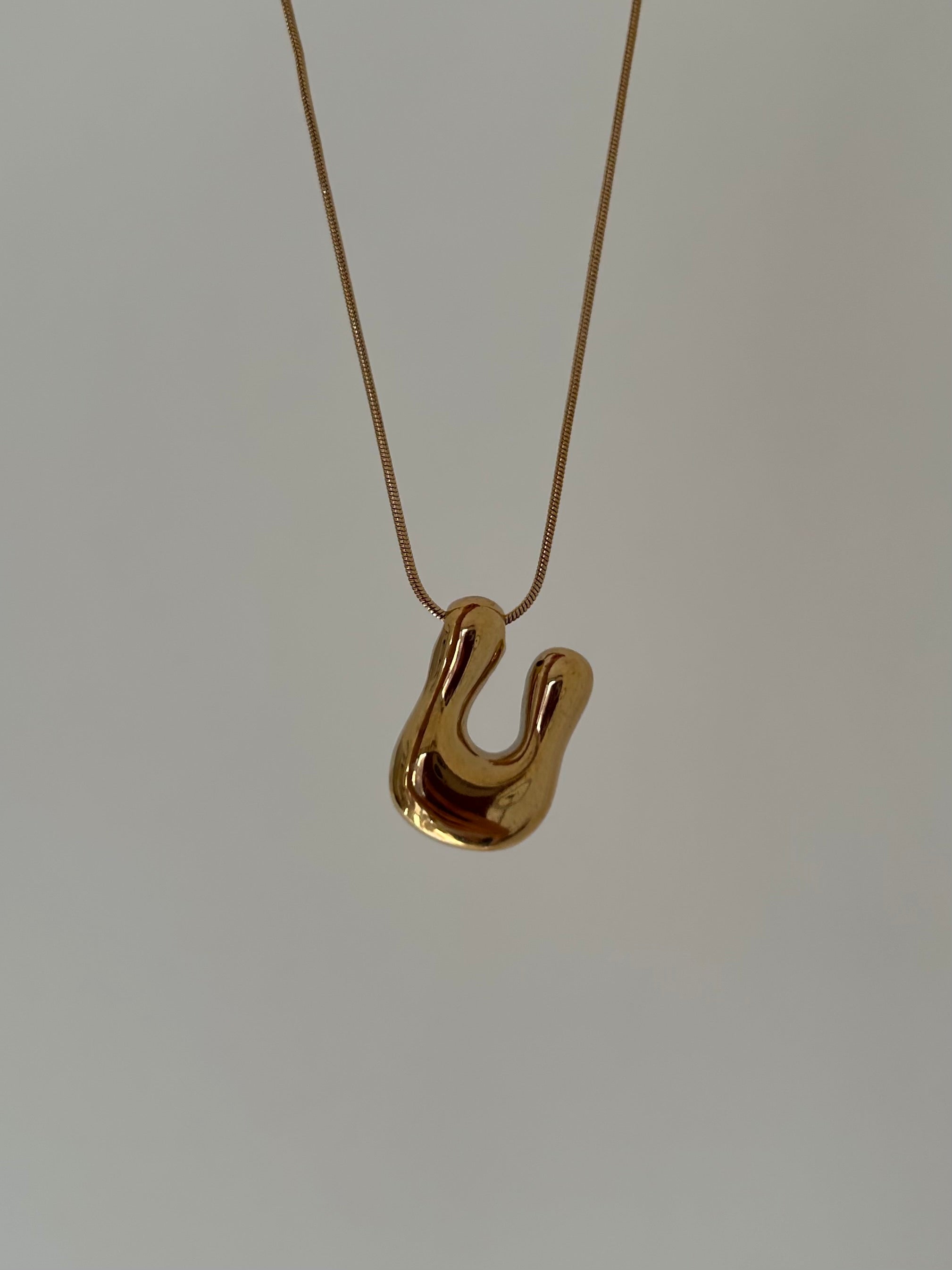 New Bubble Initial Necklace (gold plated)