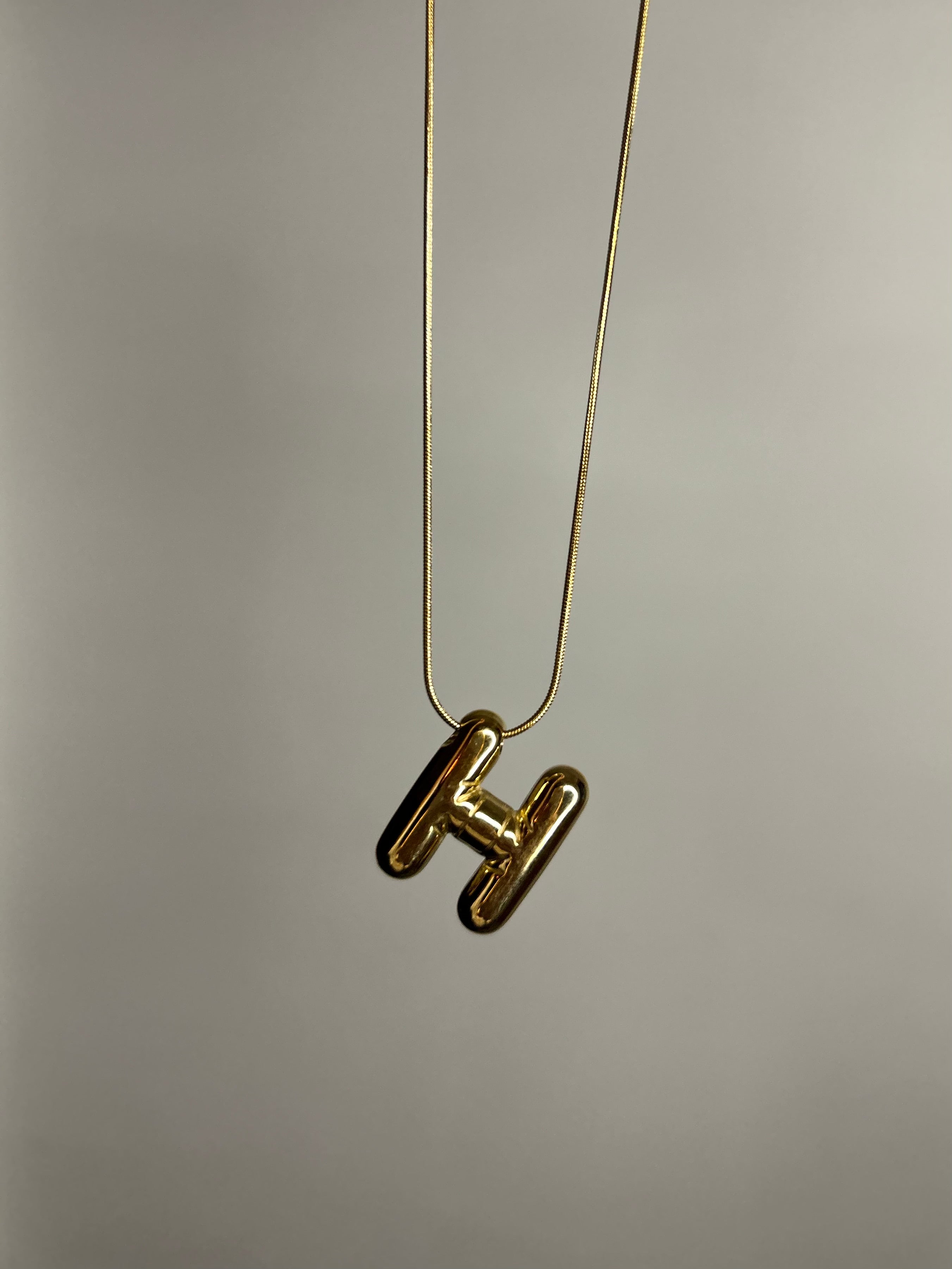Bubble Initial necklace (gold plated)