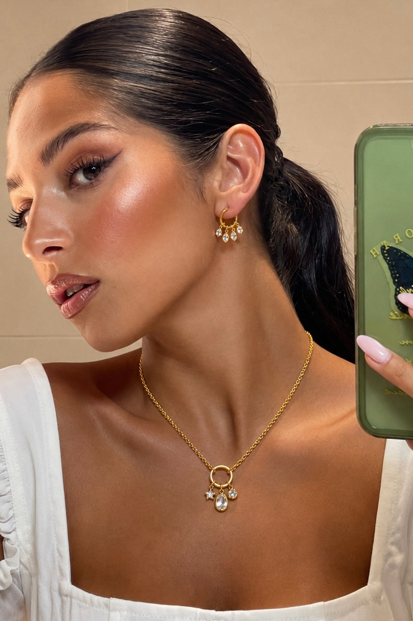 Droplet necklace & earrings set