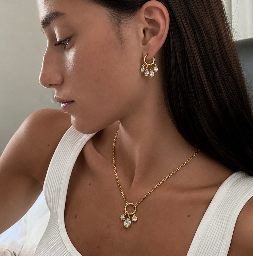 Droplet necklace & earrings set