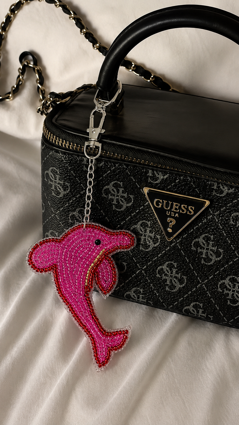 Dolphin beaded bag charm