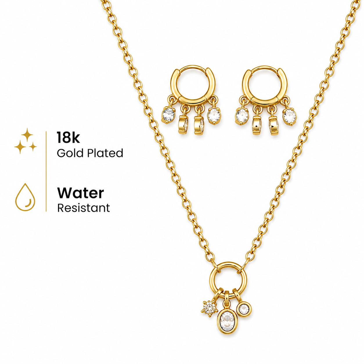 Droplet necklace & earrings set