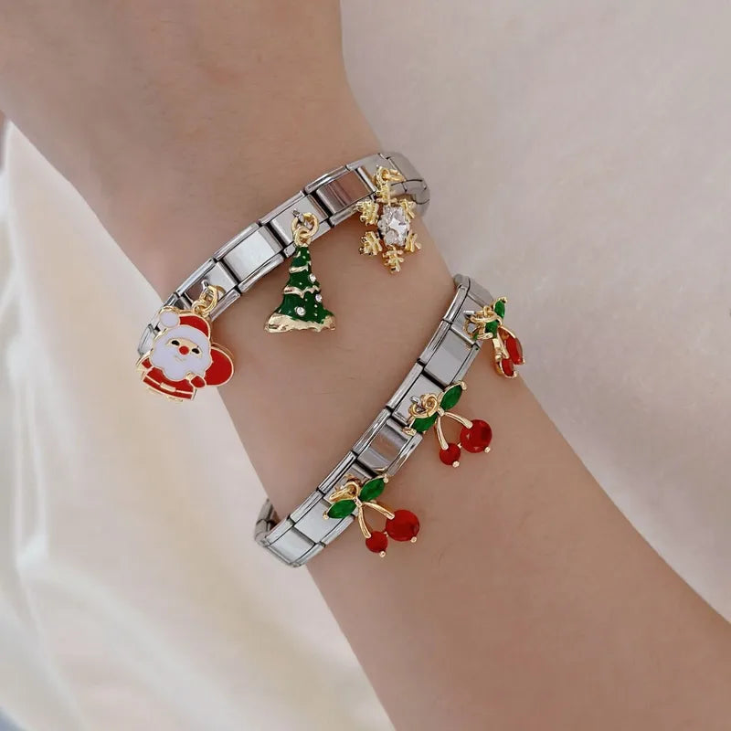 Cherry Italian Charm Bracelet