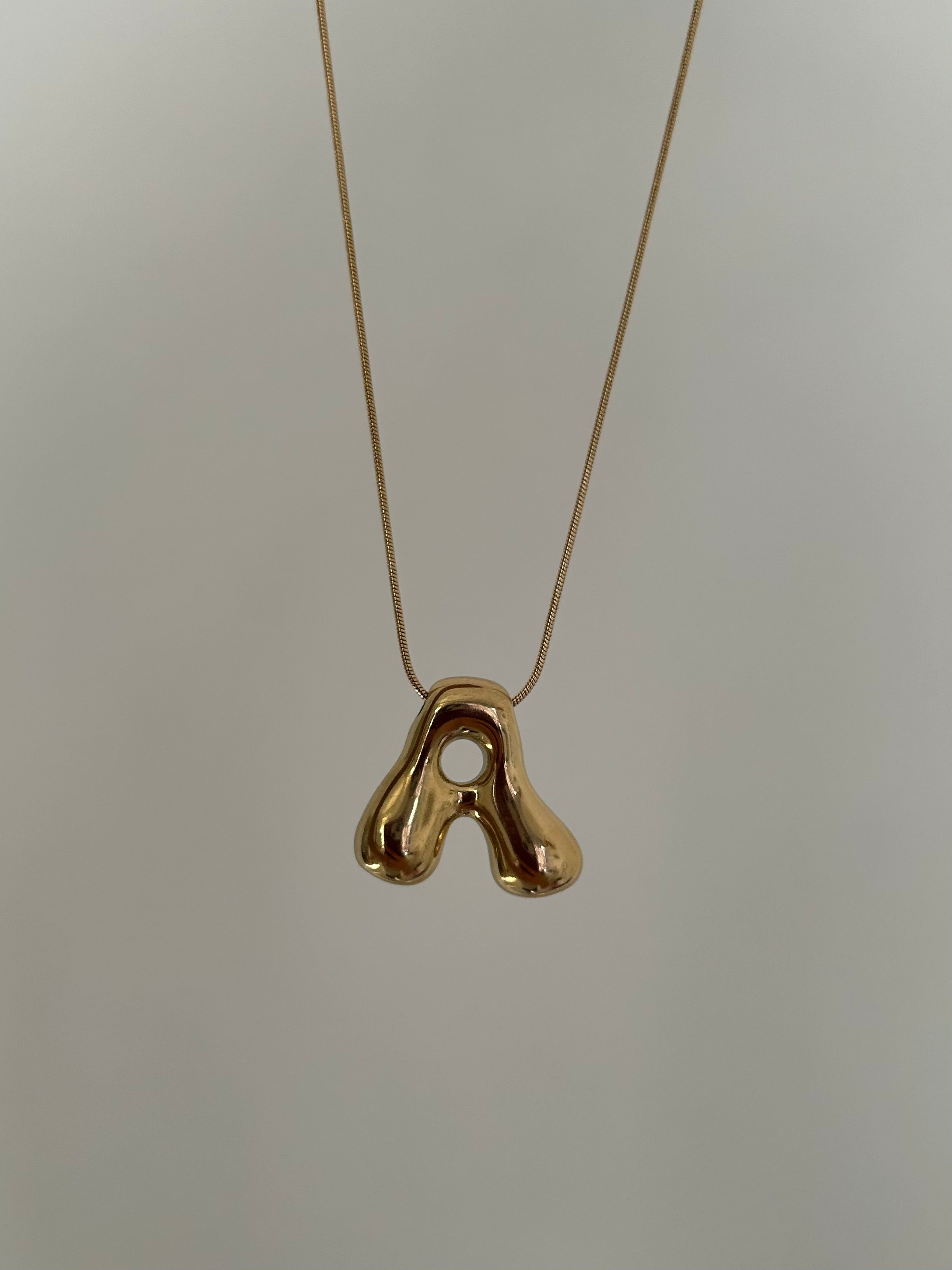 New Bubble Initial Necklace (gold plated)