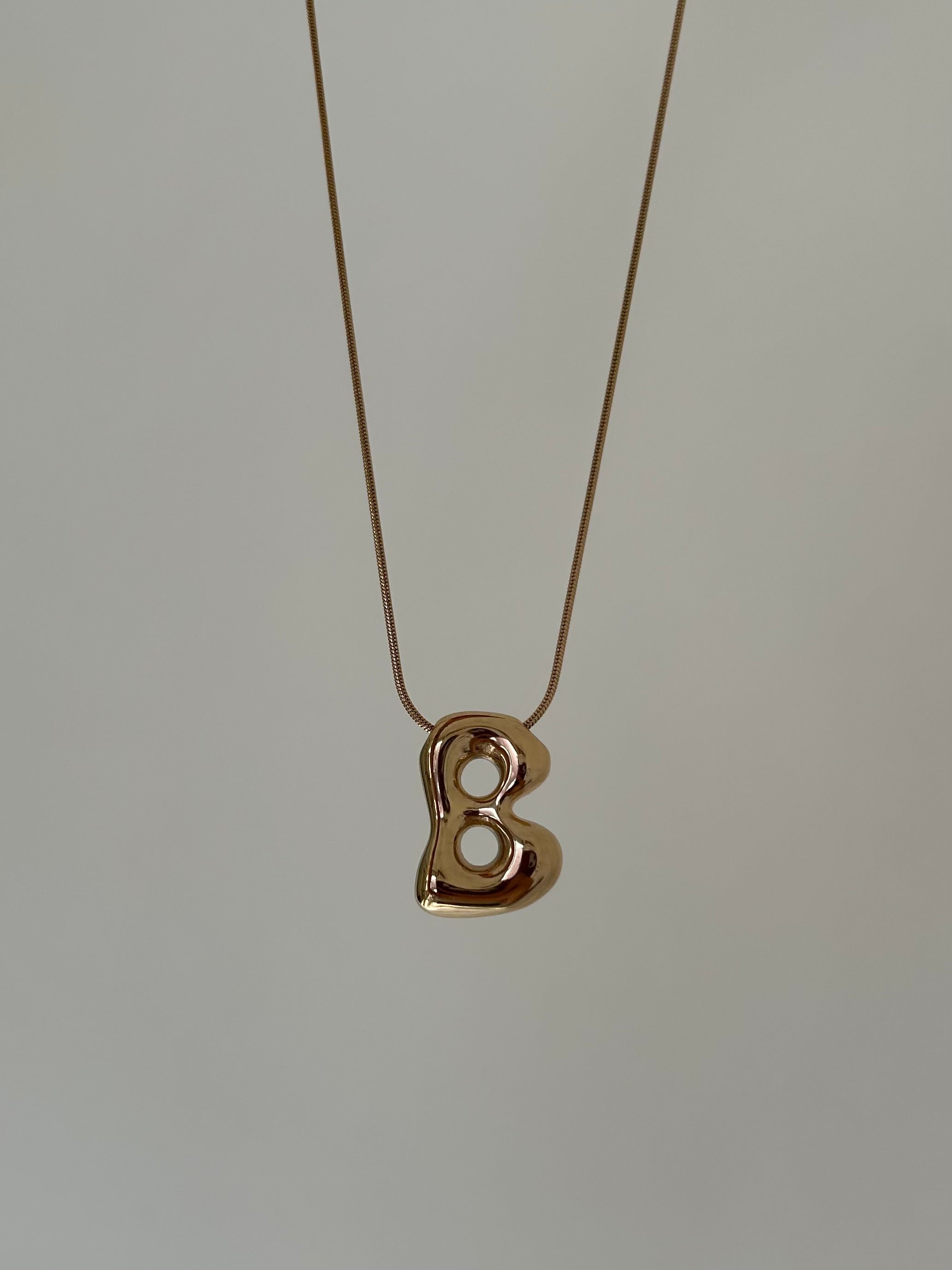 New Bubble Initial Necklace (gold plated)