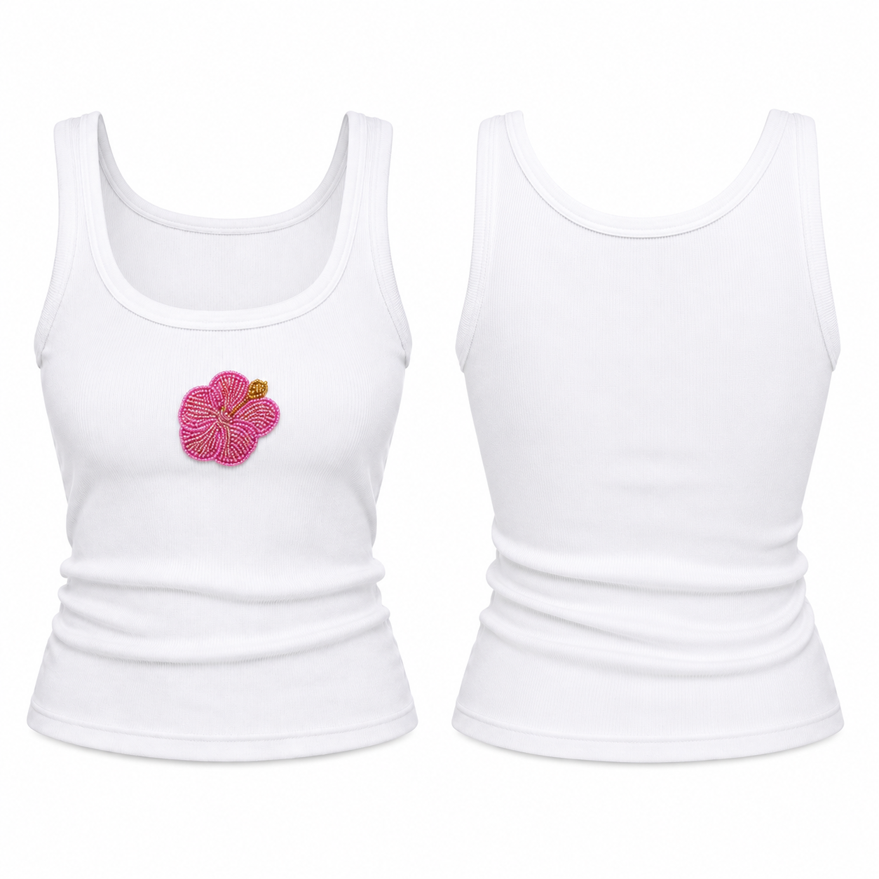 Flower beaded tank top