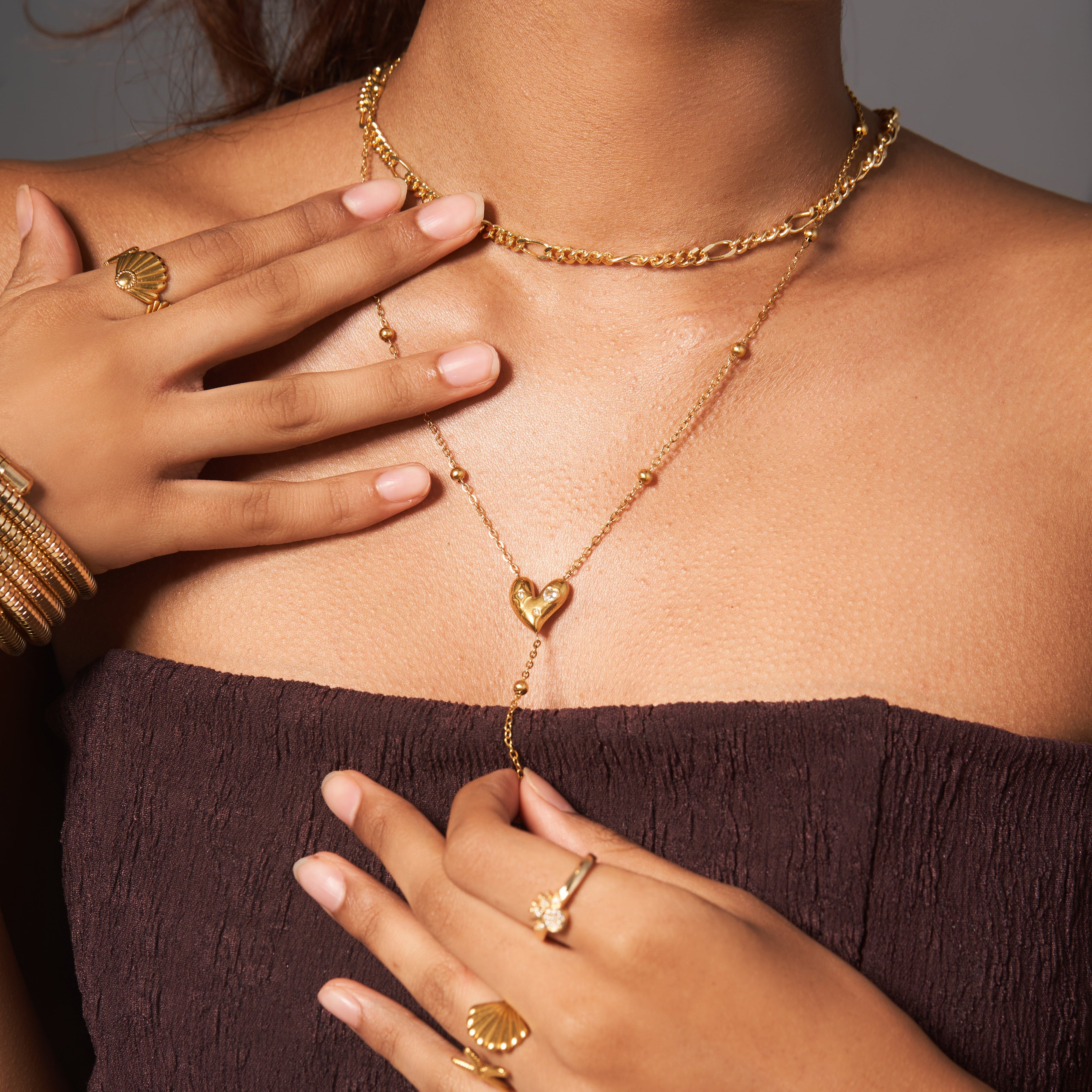 Sanya’s necklace stack