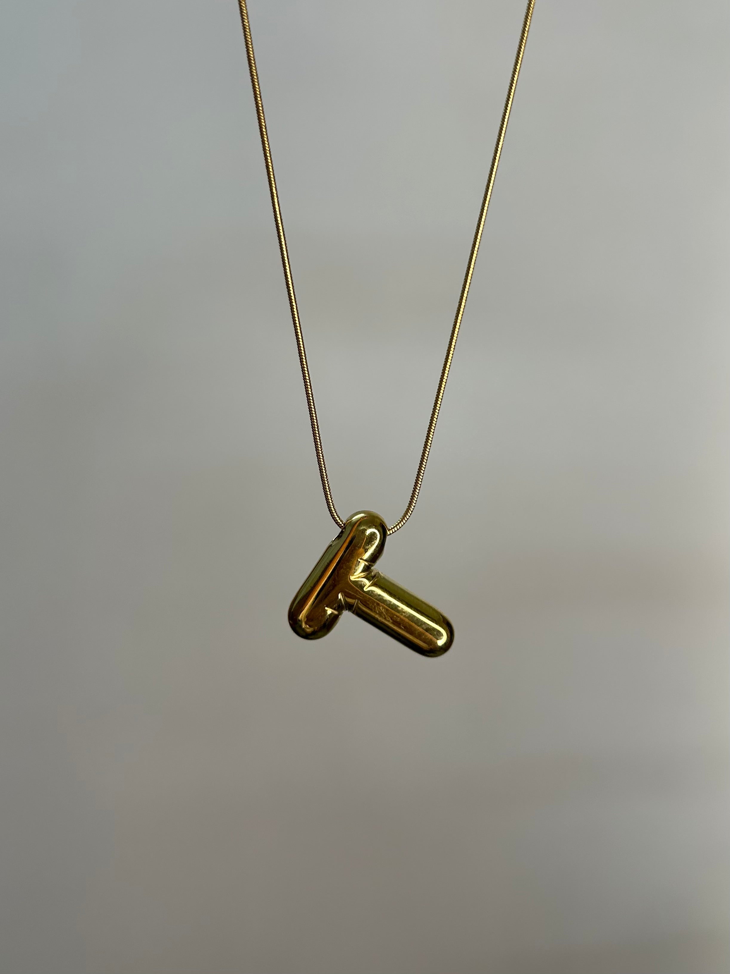 Bubble Initial necklace (gold plated)